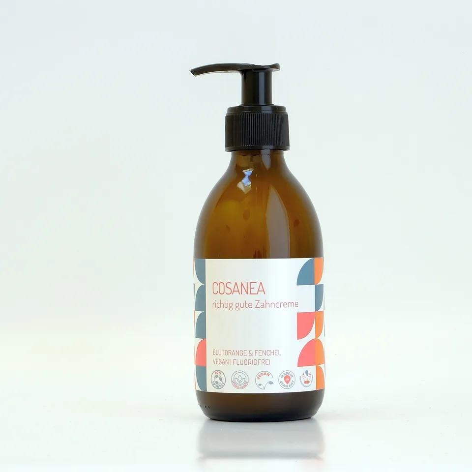 cosanea-blutorange-fenchel-zahncreme-fluoridfrei-starterset-250ml image 1