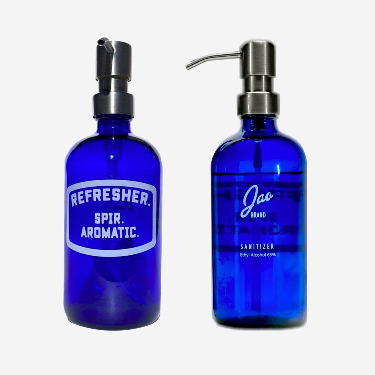 jao-apothecary-empty-glass-decanter-pumpflasche-glas-blau-16oz image 3