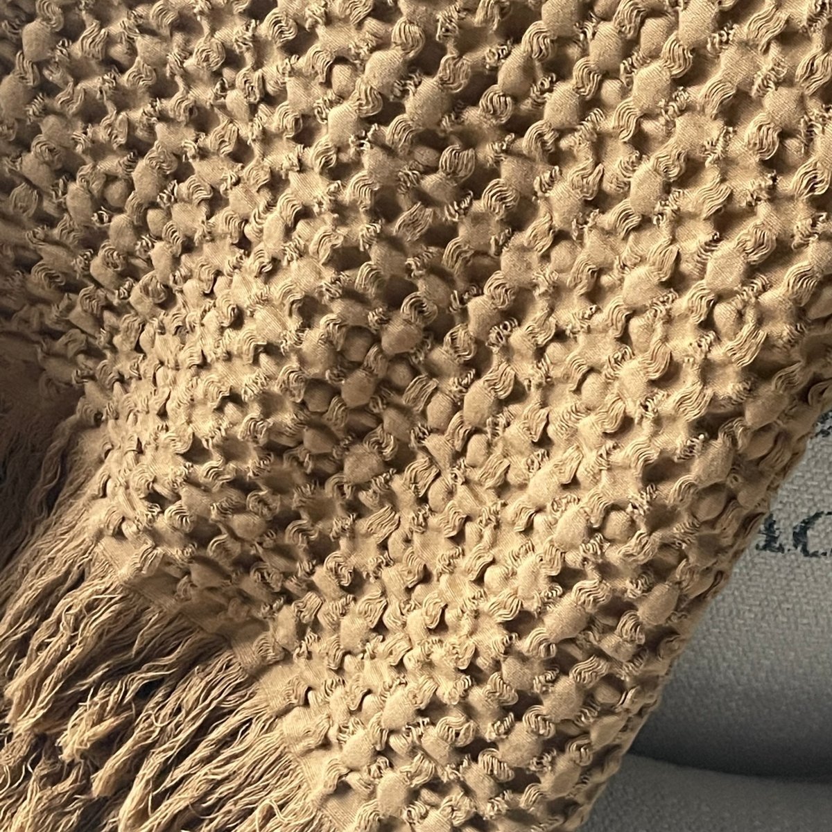 jao-blankets-waffle-cotton-throw-baumwolldecke-saffron-waffel image 3