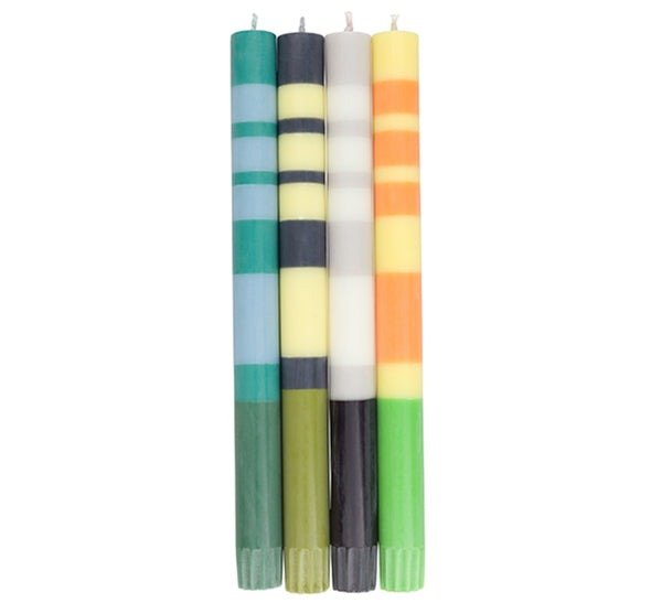 jao-striped-candles-stabkerzen-gr-n-gelb-handgegossen image 3