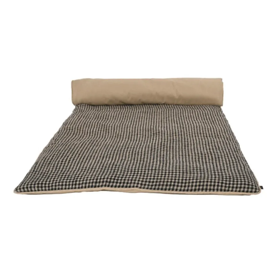 jao-blankets-french-checked-bedroll-decke-linen-kariert image 1