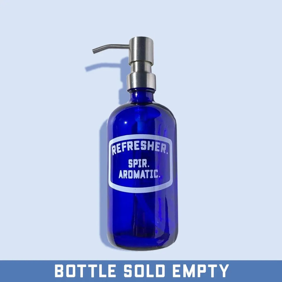 jao-apothecary-empty-glass-decanter-pumpflasche-glas-blau-16oz image 1